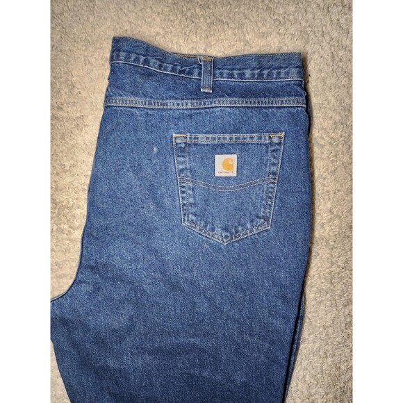 Carhartt Relaxed Fit Denim Work Jeans Men’s 46x30 Blue Heavy Duty RN 51374 - Picture 1 of 8